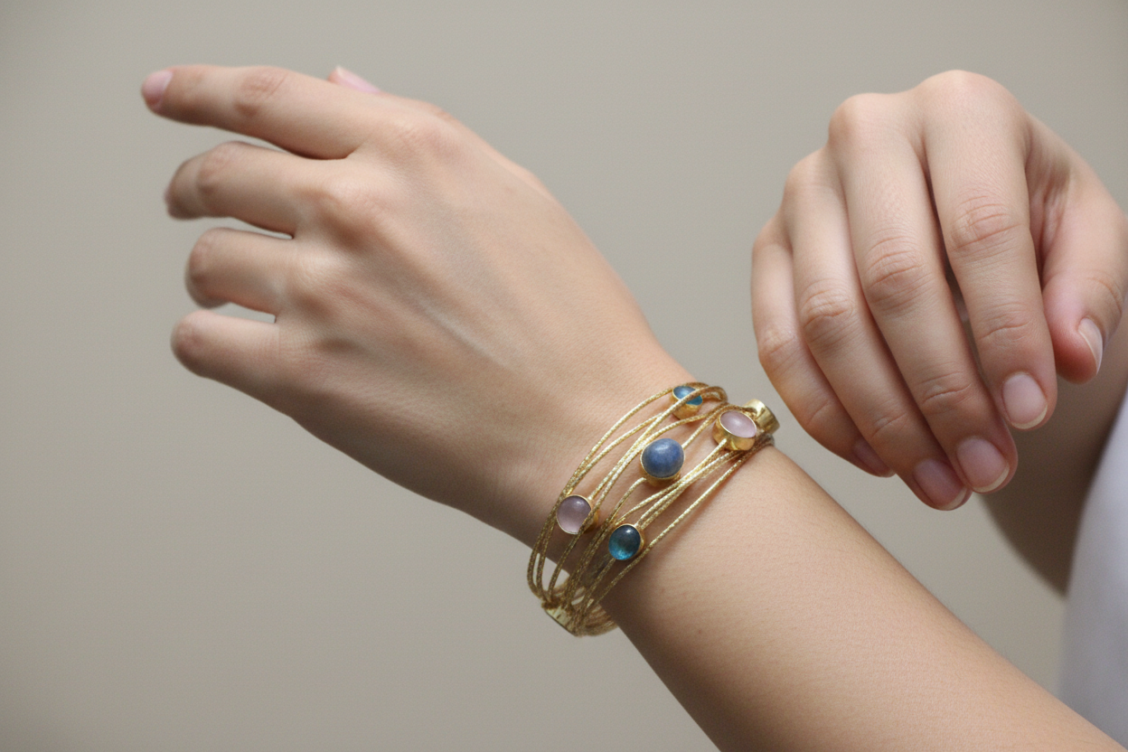 Crystal Hand Cuff- Multi Colour