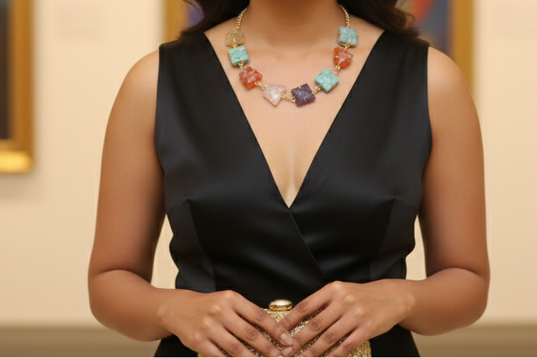 Coral Multi Colour Premium Necklace Set