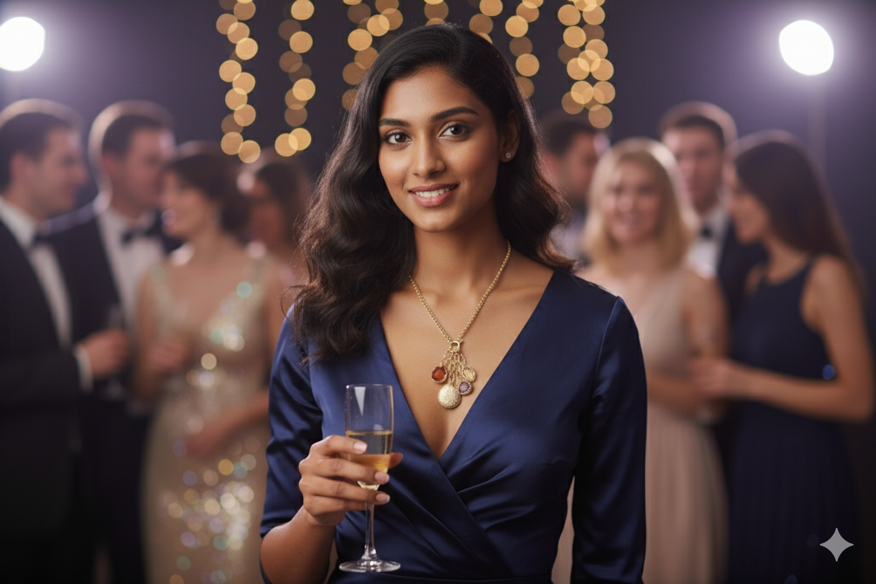 Charming Bunch Multi Colour Natural Stone Neck Chain