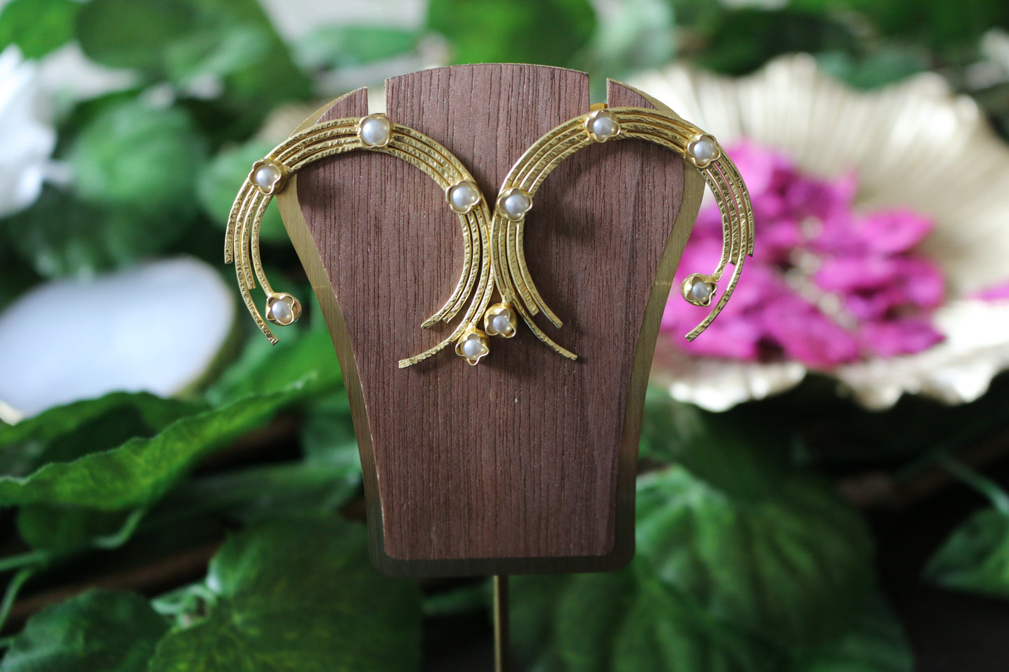 The Crescent Pearl Embellished Earring