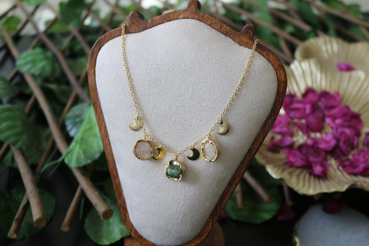 Universal Charm Crescent Moon Multi Colour Neck Chain