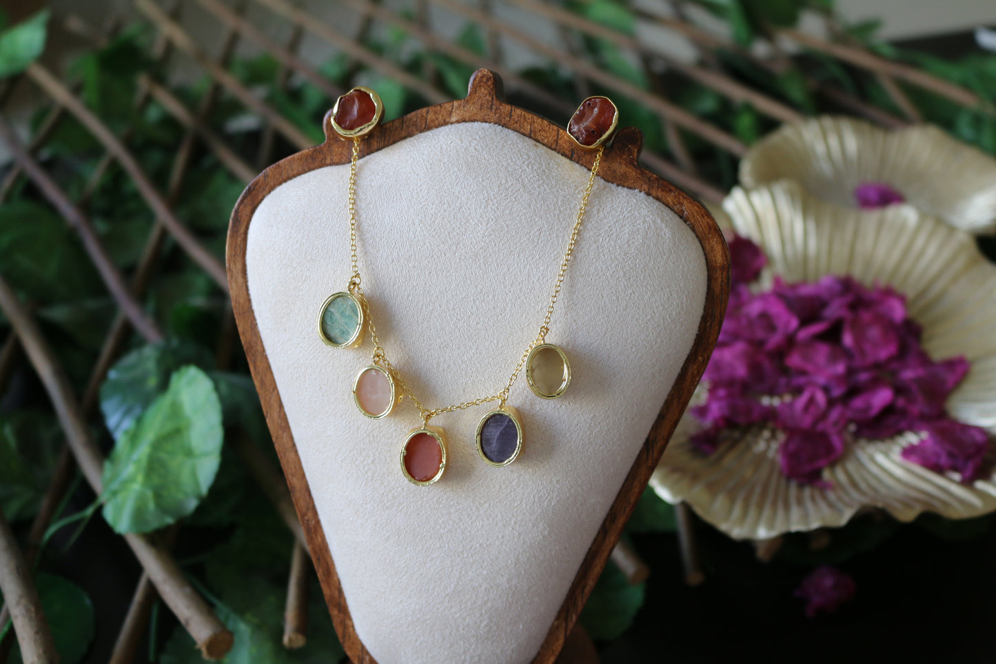 Celestial Five Multi Colour Natural Stone Necklace Set