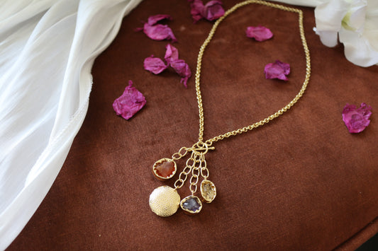 Charming Bunch Multi Colour Natural Stone Neck Chain