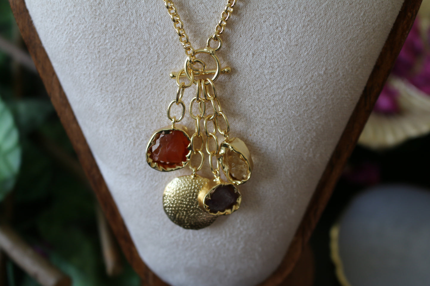 Charming Bunch Multi Colour Natural Stone Neck Chain