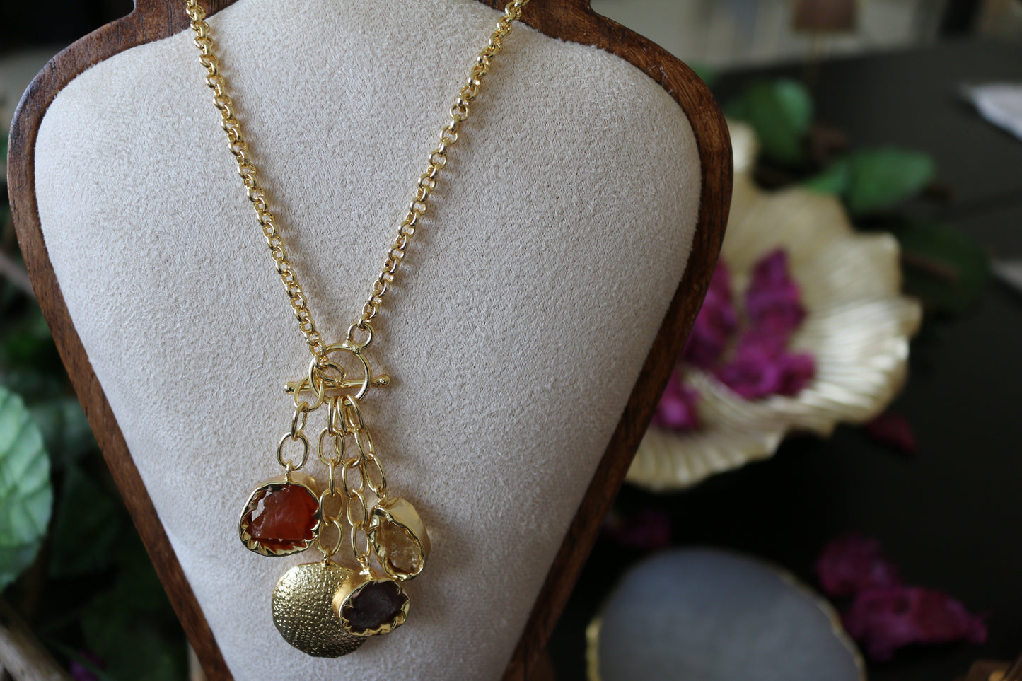 Charming Bunch Multi Colour Natural Stone Neck Chain