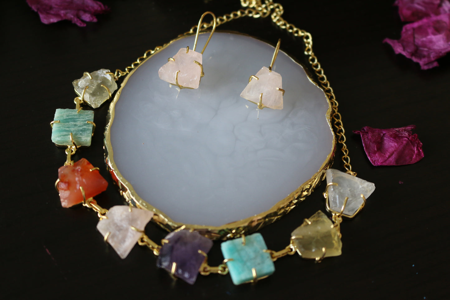 Coral Multi Colour Premium Necklace Set