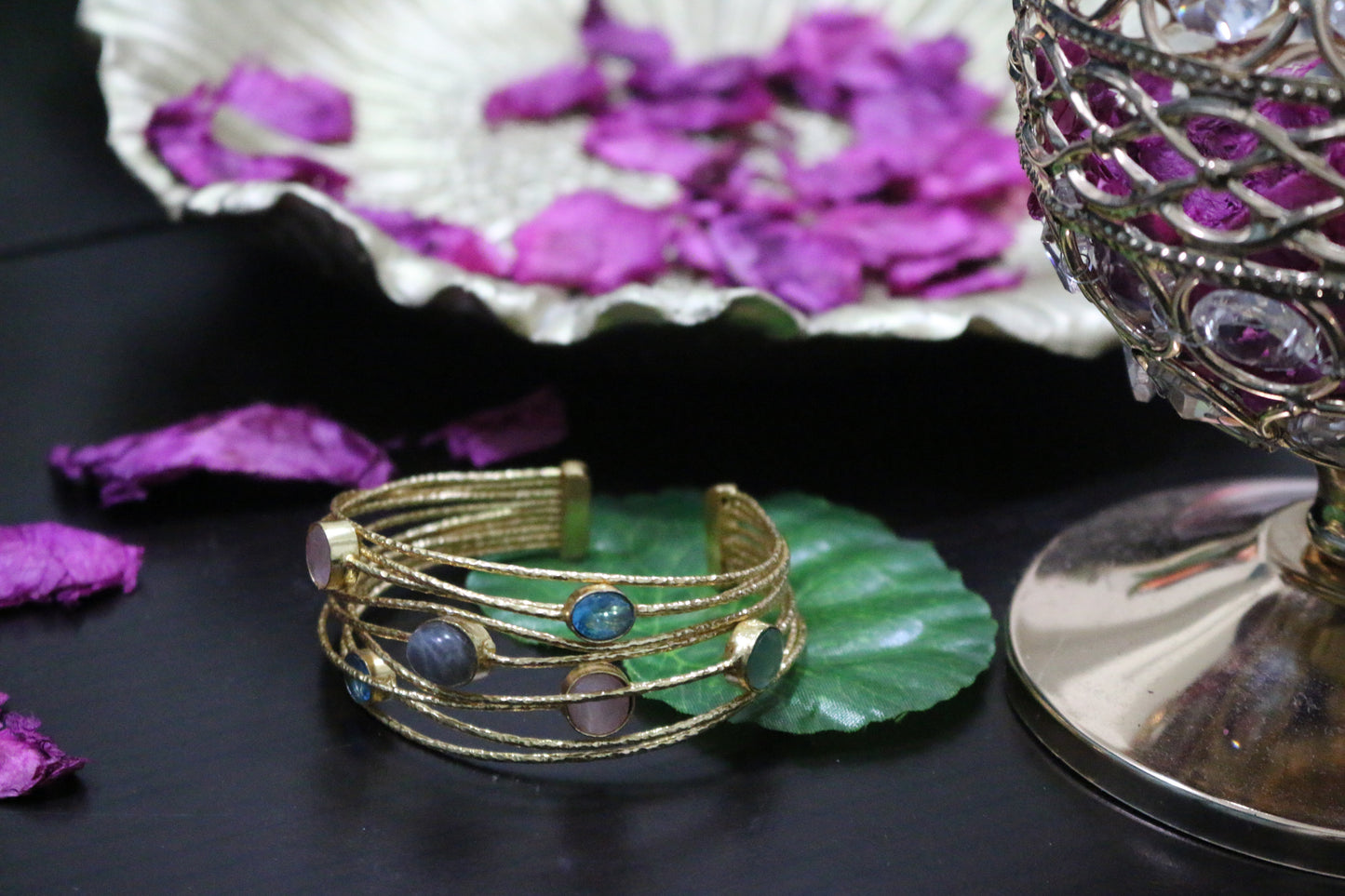 Crystal Hand Cuff- Multi Colour