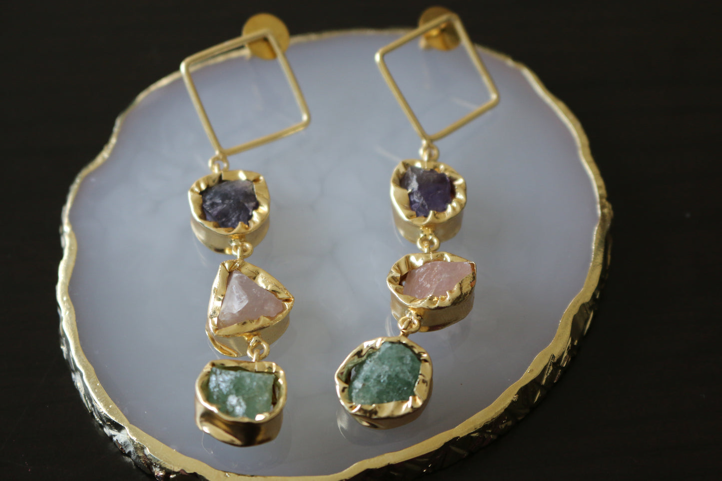 Fallen Angel Natural Stone Dangler Earring