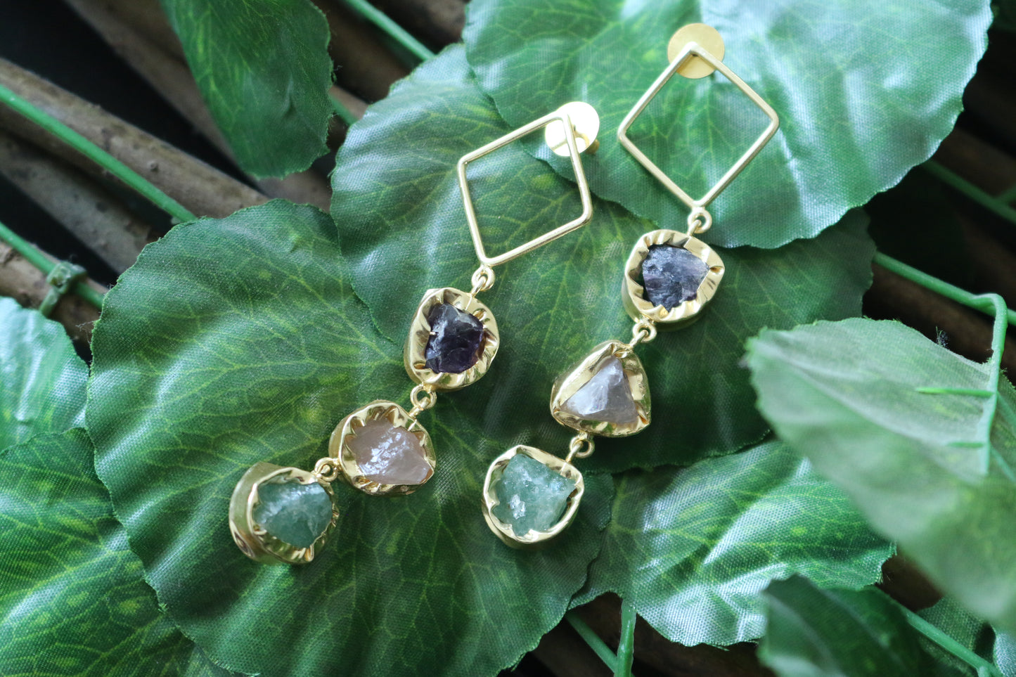 Fallen Angel Natural Stone Dangler Earring