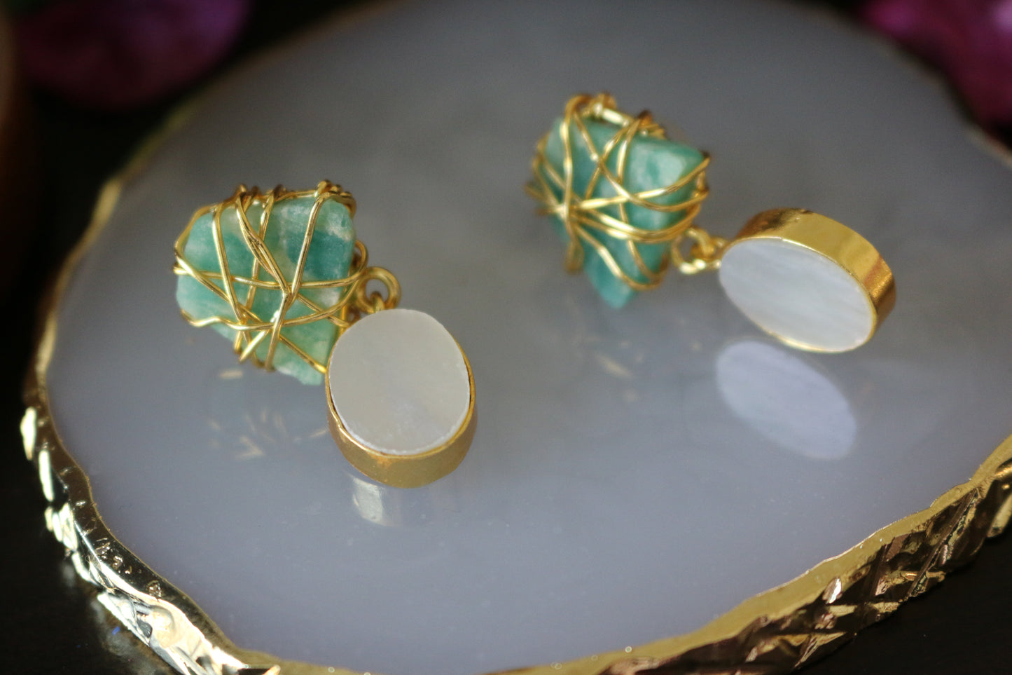 Heera Multi Colour Premium Necklace Set with Mother of Pearl Drops