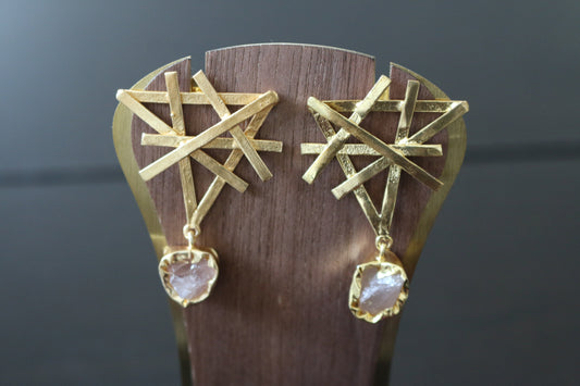 Nature Jigsaw Contemporary Earrings