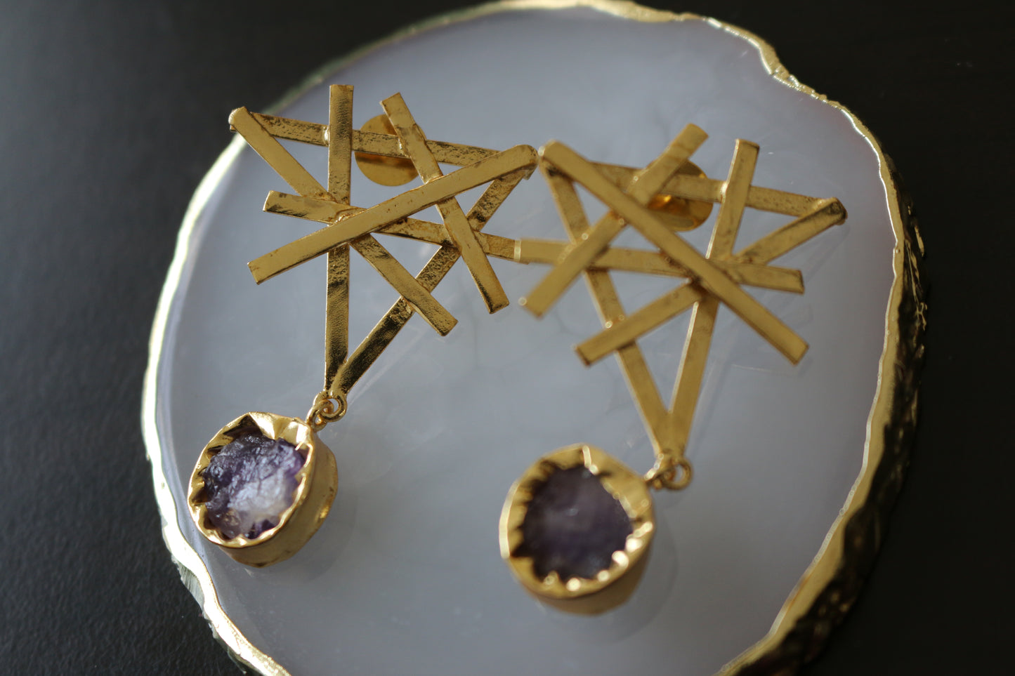 Nature Jigsaw Contemporary Earrings