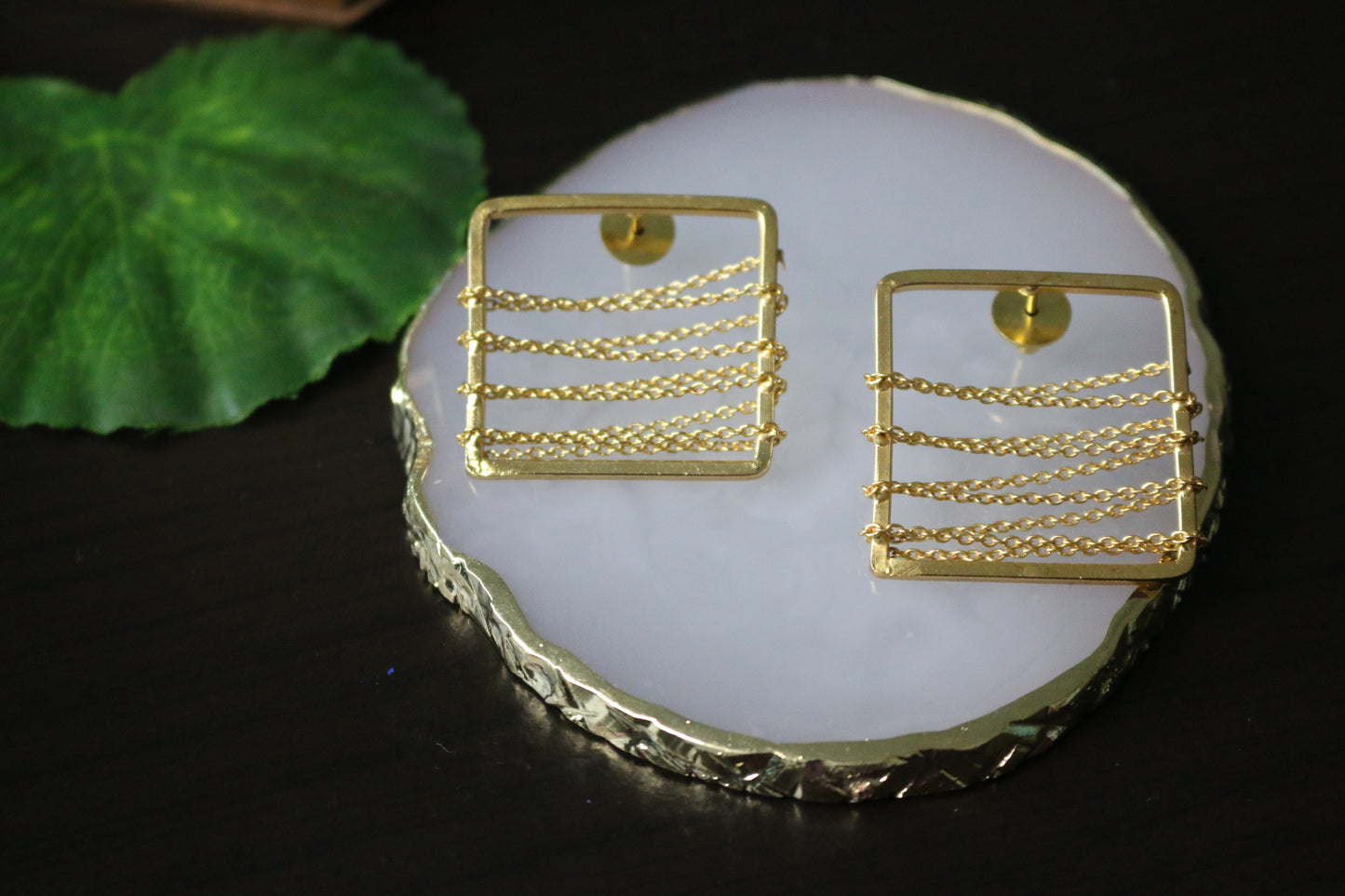 Pixie Square Contemporary Earrings