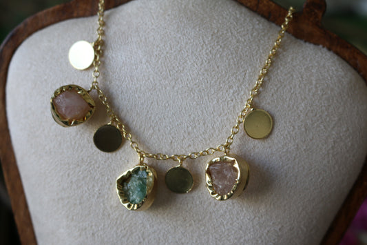 Universal Charm Crescent Moon Multi Colour Neck Chain